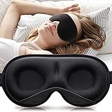 Umisleep 2024 Gewichtet Schlafmaske für Herren & Frauen, 3D Augenmaske Schlafmaske für Druckentlastung, 100% Lichtblockierende Schlafbrille mit verstellbarem Gurt für Reisen, Yoga, 120 g Augenbinde