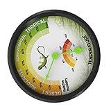 Veemoon Thermometer und Hygrometer für Reptilienbecken Mechanisches Reptilienthermometer ohne Batterie Verschleißfestes Material Kompakte Größe für Terrarien und Aufzuchtboxen