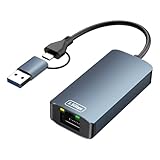 USB C 2.5G Ethernet Adapter, USB 3.0 auf RJ45 2500Mbps Ethernet Netzwerkadapter, usbc auf LAN RJ45 Netzwerk-Splitter, USB-ethernet-Adapter kompatibel für Laptop, PC mit Windows 11/10/8, macOS, Linux