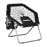 Relaxdays Bungee Stuhl WEBSTER, elastisch, Faltbar, bis 100 kg, Seitentasche, Outdoor Gartenstuhl, Klappstuhl, Schwarz