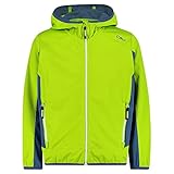 CMP Unisex Kinder Leichte Softshelljacke für Kinder Softshelljacke Kokon-Mantel, Limettengrün-Staubblau, 164