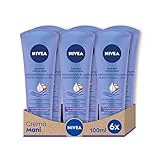 NIVEA Samtige Handcreme, 6 x 100 ml, nährende Creme angereichert mit Sheabutter, duftende Handcreme mit weicher und leichter Formel