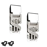 CHSEROK Geldklammern, 2 Stück Geldklammer Herren, Flexibles Öffnungsdesign, Edelstahl Money Clip Tragbar mit Geschenkpaket, für Geldscheine Visitenkarte Kreditkartee (Silber)
