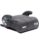 Kindersitzerhöhung mit Isofix Sitzerhöhung i-Size Norm Kinder 125 – 150 cm Auto Sitz ECE R129 (Grau)