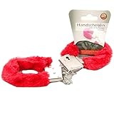 Plüsch-Handschellen inkl. 2 Schlüssel Rot Party sexy erotische Spiele Fesseln
