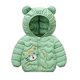 Generisch Wintermantel Mädchen Winterjacke Kinder Jungen Langarm Warme Softshelljacken Classic mit Reißverschluss Girls Boys Ski-Steppjacke mit Kapuze und Schneefang Outdoor Winter Herbst Frühling