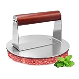 Smash Burgerpresse, 6,3 Zoll Rund Burger Smasher Hamburgerpresse, Edelstahl Smash Burger Patty Presse, Professionelles Burgerpresse Edelstahl Grillzubehör, Leicht zu Reinigen