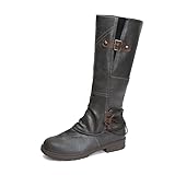 Seitenfarbe Fashion Boots Heel High wasserdichte Stiefel Zipper Damenstiefel (Grey, 38)