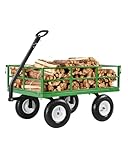VEVOR Bollerwagen 110x75x67 cm, Transportwagen, Gartenwagen, Gerätewagen, 2-in-1-Handwagen, mit 13-Zoll-All-Terrain-Reifen, abnehmbaren Seitenteilen aus Netzmaterial und um 180° drehbarem Griff