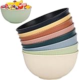 8 Stück Plastik Schüssel, 760 ml Wiederverwendbar Müslischalen, Unzerbrechliche Salatschüsseln für Kinder & Erwachsene für Popcorn, Suppe, Müsli, Ramen, Salat, Abendessen