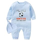 culbutomind Baby Zwillinge Strampler Body Junge Mädchen Fußball Wie Papa Fun Baby Geschenke Geburt Lustig Babykleidung(Blauer Fußball, 6-9 Monate)