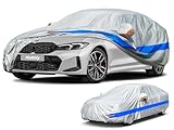 Holthly Autoabdeckung Wasserdicht Atmungsaktiv,Auto-Abdeckplane für Vollgarage,Regen,Sonne,Staub und UV-Schutz.Autoplane passend für Audi A4/A5,BMW 3er,VW Passat,usw.3XL.