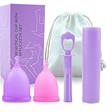 Ketliyaze Wiederverwendbare Menstruationsscheibe, 2 Stück Menstrual Disc, Auslaufsicher Menstruationstassen aus Silikon, für Aktive Frauen Sport, Schwimmen und Intimität（S+L）