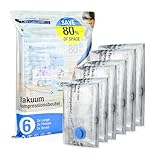 VZL Vakuumbeutel für Kleidung & Bettdecken – Vakuumbeutel Reise Set, Koffer Organizer, Kleidersack, Vacuum Bags for Clothing, Compression Packing Cubes, Wäschebeutel & Vakuumierbeutel (6er Pack)
