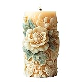 TingHaoO Zylinder-Silikonformen, Rosenblüte, Silikon-Kerzenformen für Epoxidharz, Kerzen, Seife, Weihnachtsgeschenk