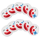 JPXXFM 10 Stück Bastelperlen aus Holz mit Clowngesicht, Perlen für Schmuckherstellung, Halskette, Armreif, Ohrringe, DIY, handgefertigte Armbänder, Gesicht für Jungen und Mädchen