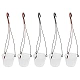 MARURY Orchidee Pflanzgefäß 5 Sets Kunststoff Hängender Pflanzgefäß Rund Hängende Blumentopf Tiefer Reservoir Behälter Box mit Haken für Zimmerpflanzen Haus Garten Dekoration Hängender Blumentopf