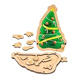 Weihnachtsbaum-Puzzle aus Holz,Weihnachts-Holzpuzzle für Kinder, Weihnachts-Bodenpuzzle aus Holz für Kinder, Weihnachtsspielzeug, Bodenpuzzle für Kleinkinder, kleine Kinder, Familie, Freunde