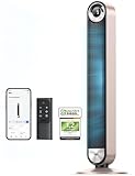 Dreo 25dB Smart Leiser Turmventilator mit Kühlung, 106cm WiFi Alexa Tower Fan, 90grad oszillierender Ventilator, Fernbedienung 9-Geschwindigkeit 4 Modi 12 Std Timer Sprachsteuerung, Sternenlicht