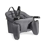 hauck Fix N Sit, Grau - Faltbarer Baby Tischsitz für Kinder ab 6 Monaten bis 15 kg, Einfache Befestigung an der Tischplatte, mit 5-Punkt-Gurt & Aufbewahrungsfach, Leicht & Tragbar, 37 x 42 x 32 cm