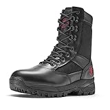 ROCKROOSTER VEGA – Herren Militär- und Taktische Stiefel für Herren, 20,3 cm, leichte Kampf-Outdoor-Gummi-Außensohle, Schwarz, 39 EU