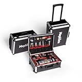Mephisto Werkzeugkoffer - Werkzeugtrolley - Premium XXL Werkzeugset mit GS und VDE zertifiziertem Chrom- Vanadium Werkzeug bestückt Bitaufsatzadpter, Elektrikerschraubendreher uvm. 131 tlg.