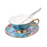 Cabilock Kaffeetassen-set Wärmer Tassen Aus Steingut Kaffeetasse Und Untertasse Cold Brew Kaffeemaschine Becher Mit Deckel Latte Tasse Frühstückstablett Besteck Trinken Porzellan