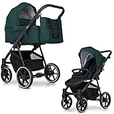 Kombikinderwagen 2-in-1 eQ – Dunkelgrün – Kinderwagen, Spaziergang – Lieferung mit Zubehör
