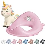 DOCARI Toilettensitz Kinder Klositz Aufsatz rutschsicher ergonomisch Einhorn pink - Toilettenaufsatz Kinder WC Sitz für komfortables sicheres Toilettentraining - Kindertoilettensitzaufsatz ab 2 Jahre