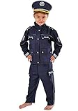WiMi Polizei Kinder Kostüm 110-116 blau für Fasching Karneval Polizist