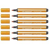 STABILO Set mit 6 Filzstiften, Trio Scribbi, dreieckig, große Spitze, Orange