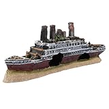 KSTE Aquarium Dekoration Schiff, Titanic Verlorene Wrecked Boot Schiff Aquarium Dekoration Ornament Wrack Verzierungen