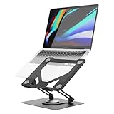 GRIFEMA GB1050 Laptop Ständer - Faltbarer & Höhenverstellbarer Laptop Stand mit 360° Drehbarer Basis, Belüfteter Notebook Ständer für Air/Pro, Dell XPS, HP und 11-17,3' Laptops - Schwarz