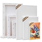 Kigniote Leinwand Set, 6 Stück Leinwand zum Bemalen 30x20,20x15,15x10 cm Keilrahmen Weiß Malen Canvas Künstlertafelbilder für Ölgemälde Acryl Leinwandpaneele für Bastler und Künstler