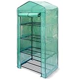ZPVXRVQ Kleine Gewächshäuser, Pflanzengewächshaus aus Kunststoff, 4 Etagen, tragbares Gewächshaus, mit robuster PE-Abdeckung für die Setzlingszucht