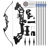 SERfawnCH Pfeil und Bogen Set Recurvebogen Set 30/40LBS 51' für Rechtshänder Erwachsene - Bogenschießen Sportbogen Anfänger Set