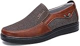 Asifn Herren Mokassin Leder Schuhe Casual Business Hausschuhe atmungsaktiv und weich（Braun,42 EU