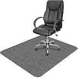 EUZLABBY Bodenschutzmatte Bürostuhl,5.5 mm dick,Bürostuhlunterlage,Mehrzweck-Stuhlteppich für zu Hause.Teppich Unterlage-Kratzfest,Anti-Silp,für Parkett und Hartböden(Grau, 105 x 120 cm)