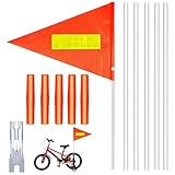 fahne fahrradanhänger, Fahrradwimpel Set Mit 12 Teilen,Sicherheitswimpel,Fahrradwimpel Verstellbare,Kinderfahrrad Sicherheitswimpel,Fahrrad Wimpel,Kinderfahrradfahne,Warnschild.