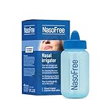 NasoFree Nasendusche - Separate Nasenspülung - Gegen Erkältungen - Pollen aufgrund von Heuschnupfen - mit 4 Beutel Dos Medical Nasenspülsalz - Mit Natriumchlorid & Natriumbicarbonat.