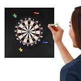 Dart-Wandschutz | Wandschutz für Dartboards – schwarzer Teppichschutz abnehmbar professionell für Erwachsene Garage Garage Classroom