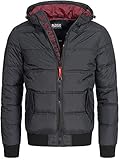 Indicode Herren Adrian ZA Steppjacke in Daunenjacken-Optik | Winterjacke Übergangsjacke Black M