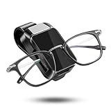 SUNNIFLY Brillenhalter für Auto Sonnenblende, Snap-on Sonnenbrillenhalter Auto, Passend für die Meisten Sonnenbrillen, Kurzsichtige Brille (schwarz)