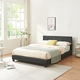 Corium Polsterbett Albacete 140x200cm Kunstlederbezug Doppelbett Bett mit Stecklattenrost Schwarz