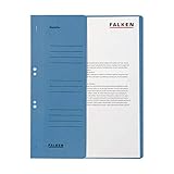 Original Falken 50er Pack Ösenhefter. Made in Germany. Aus Recycling-Karton mit halbem Vorderdeckel und kaufmännischer Heftung für DIN A4 blau Hefter Sammelmappe Blauer Engel