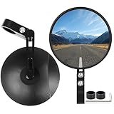 CNC Motorrad Spiegel E24 Geprüft CNC Lenkerendenspiegel E geprüft 360° Drehbar Supermoto Spiegel Kompatibel mit Meisten Motorrädern, ATV, MT07, Z750, CB125R, Z900, Scooter, Roller