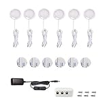 Vlio LED Schrankbeleuchtung 6er Set, LED Unterbauleuchten Warmweiß, Schrankleuchte Vitrinenbeleuchtung 15W 1500LM Küchenlampen für Kabinett Schränke Weinschrank Kleiderschrank Küche