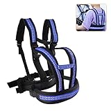 Kinder Motorrad Sicherheitsgurt Rücksitz, Kinder einstellbare Motorrad-Gurtzeug mit Zwei Griffen, reflektierende Streifen Design, atmungsaktives Material in Blau