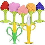 Vicloon Beißring für babys, 7 Stück Beißring Spielzeug mit Silikon Zahnbürste, Kleinkinder Beissring, Kleinkinder-weiches Silikon, BPA-frei, Natürlicher Kühlbeißring für zum zahnen