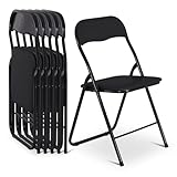 Raburg Klappstuhl Set, Gästestuhl klappbar, 6er-Set - gepolstert, leicht und bequem, Belastbarkeit 110 kg, Stabiler Metallrahmen, zum Klappen, für Gäste, Event & Party, Felix, Schwarz/Schwarz